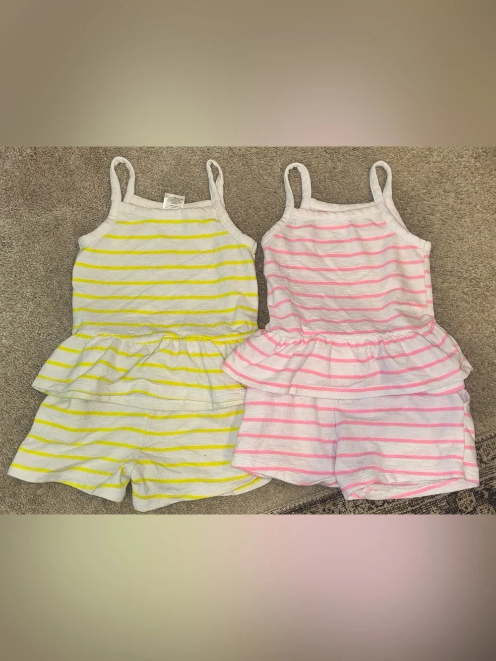 Garanimals Striped Tank Romper Set - Yellow & Pink (2 Sets)